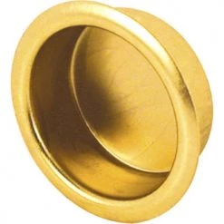 Prime-Line® 3/4" Brass-Plated Steel Sliding Door Finger Pulls - 4 Pack