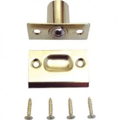Prime-Line® 2-1/4" Strike Plate Brass-Plated Diecast Bullet Cabinet Catch