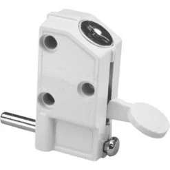 Prime-Line® 2-5/16" White Diecast Step-On Keyed Patio Door Lock With 3/4" Bolt Projection