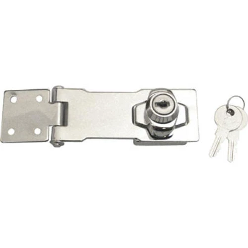 Prime-Line® 4" Chrome-Plated Steel Keyed Hasp Lock 1 Prime-Line® 4" Chrome-Plated Steel Keyed Hasp Lock