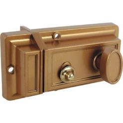 Prime-Line® 3-9/16" Brass-Painted Diecast Keyed Night Latch