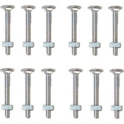 Prime-Line® Overhead Garage Door 1/4"-20 X 1-7/8" Zinc-Plated Carriage Bolts With Nuts - 12-Pack