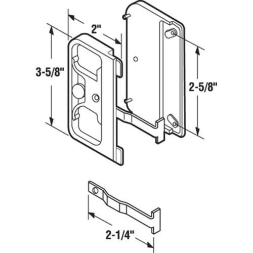 Prime-Line® 3-5/8" Black Plastic Sliding Screen Door Pull With Steel Latch 2 Prime-Line® 3-5/8" Black Plastic Sliding Screen Door Pull With Steel Latch - Image 2