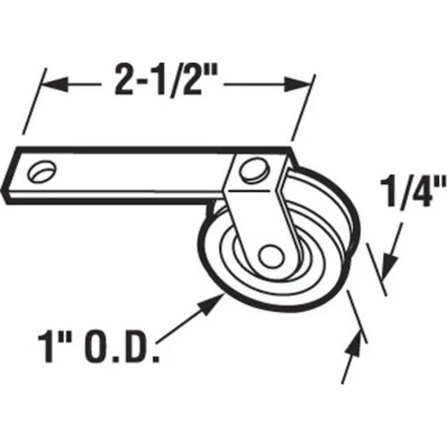 Prime-Line® 2-1/2" Straight Spring Tension Roller Assemblies With 1" Stainless Steel Wheels - 2 Pack 2 Prime-Line® 2-1/2" Straight Spring Tension Roller Assemblies With 1" Stainless Steel Wheels - 2 Pack - Image 2