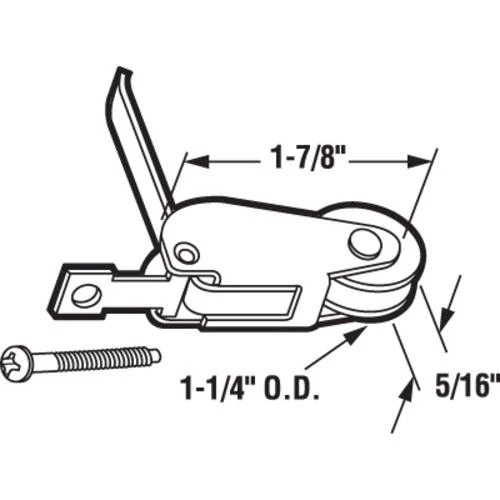 Prime-Line® 1-7/8" Straight Spring Tension Roller Assemblies With 1-1/4" Plastic Wheels - 2-Pack 2 Prime-Line® 1-7/8" Straight Spring Tension Roller Assemblies With 1-1/4" Plastic Wheels - 2-Pack - Image 2