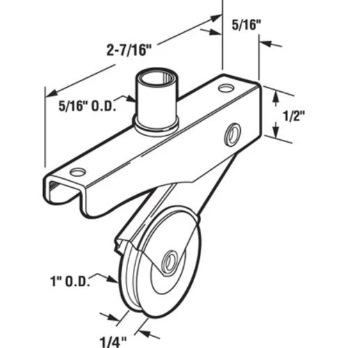 Prime-Line® 2-7/16" Steel Sliding Screen Door Roller Assemblies With 1" Plastic Wheels - 2-Pack 2 Prime-Line® 2-7/16" Steel Sliding Screen Door Roller Assemblies With 1" Plastic Wheels - 2-Pack - Image 2