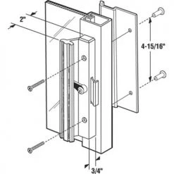 Prime-Line® 2" X 4-15/16" Mill Aluminum Sliding Patio Door Handle -Prime-Line Sales Shop C 1005D