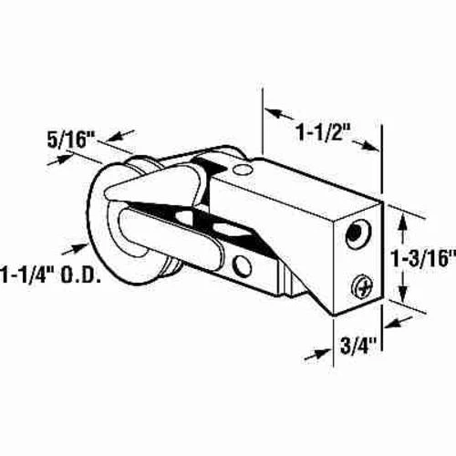 Prime-Line® 1-1/2" Adjustable Steel Ball Bearing Roller Assembly With 1-1/4" Wheel 2 Prime-Line® 1-1/2" Adjustable Steel Ball Bearing Roller Assembly With 1-1/4" Wheel - Image 2