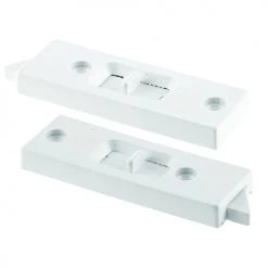 Prime-Line® 2" Hole Center White Plastic Spring-Loaded Tilt Latch Set