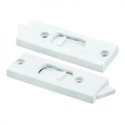 Prime-Line® 2-5/16" Hole Center White Plastic Spring-Loaded Tilt Latch Set
