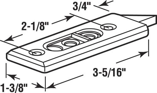 Prime-Line® 2-1/8" Hole Center White Vinyl Window Tilt Latch - 1 Pair 2 Prime-Line® 2-1/8" Hole Center White Vinyl Window Tilt Latch - 1 Pair - Image 2