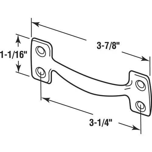 Prime-Line® Brass Steel Lift Handle With 3-1/4" Hole Center 2 Prime-Line® Brass Steel Lift Handle With 3-1/4" Hole Center - Image 2