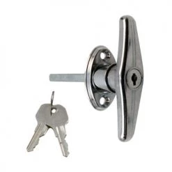 Prime-Line® Overhead Garage Door 1-1/2" Hole Center Chrome-Plated Diecast T-Lock Handles - 2 Pack