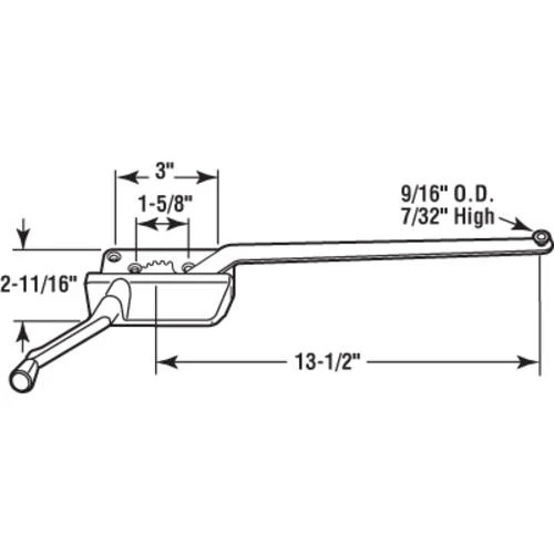 Prime-Line® 13-1/2" Bronze Left-Handed Wood Casement Window Operator 2 Prime-Line® 13-1/2" Bronze Left-Handed Wood Casement Window Operator - Image 2