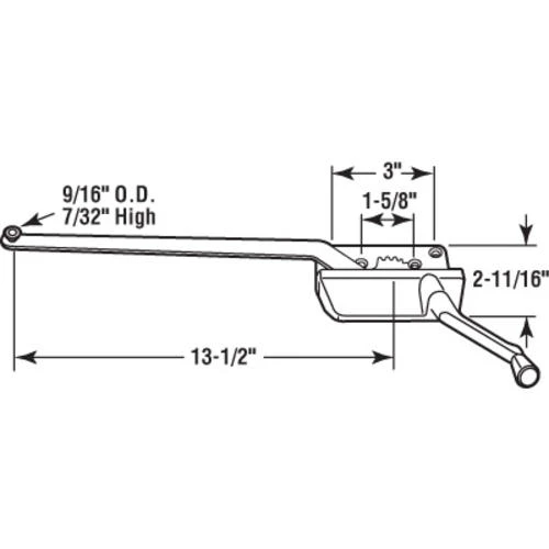 Prime-Line® 13-1/2" Bronze Right-Handed Wood Casement Window Operator 2 Prime-Line® 13-1/2" Bronze Right-Handed Wood Casement Window Operator - Image 2