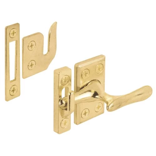 Prime-Line® 1-1/8" X 1-7/8" Brass-Plated Casement Lock With 3 Keepers 1 Prime-Line® 1-1/8" X 1-7/8" Brass-Plated Casement Lock With 3 Keepers