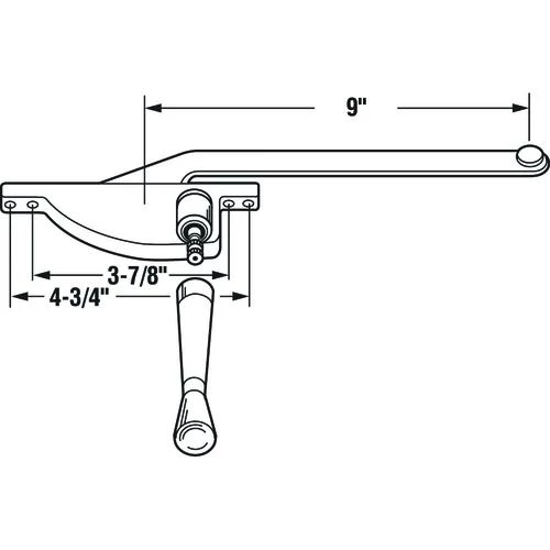 Prime-Line® 9" White Teardrop Type Left Hand Casement Window Operator 2 Prime-Line® 9" White Teardrop Type Left Hand Casement Window Operator - Image 2