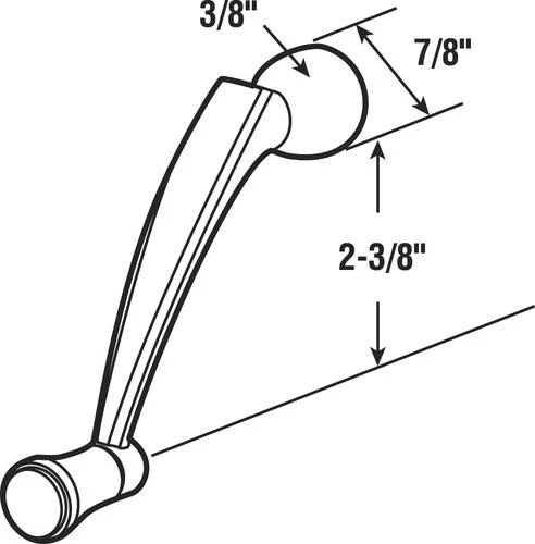 Prime-Line® Pella 4-1/4" Champagne Die Cast Crank Handle 2 Prime-Line® Pella 4-1/4" Champagne Die Cast Crank Handle - Image 2