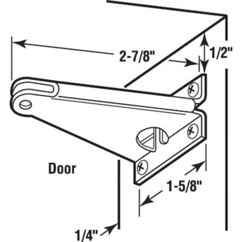 Prime-Line® 2-7/8" Steel Pneumatic Door Closer Jamb Bracket 2 Prime-Line® 2-7/8" Steel Pneumatic Door Closer Jamb Bracket - Image 2