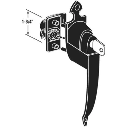 Prime-Line® 1-3/4" Hole Center Black Colonial Keyed Push Button Storm Door Latch Assembly 2 Prime-Line® 1-3/4" Hole Center Black Colonial Keyed Push Button Storm Door Latch Assembly - Image 2