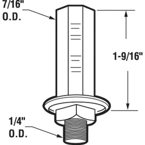 Prime-Line® 1-9/16" X 7/16" Steel Bifold Door Bottom Pivot Pins - 2 Pack 2 Prime-Line® 1-9/16" X 7/16" Steel Bifold Door Bottom Pivot Pins - 2 Pack - Image 2
