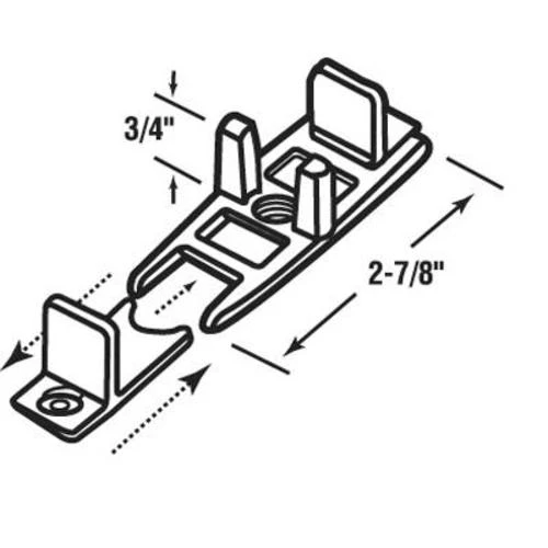 Prime-Line® 2-7/8" Adjustable Plastic Bypass Door Bottom Guides - 2 Pack 2 Prime-Line® 2-7/8" Adjustable Plastic Bypass Door Bottom Guides - 2 Pack - Image 2