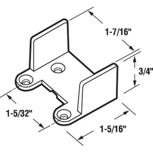 Prime-Line® 1-7/16" Plastic Bypass Door Bottom Guide 2 Prime-Line® 1-7/16" Plastic Bypass Door Bottom Guide - Image 2