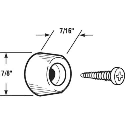 Prime-Line® White Rubber Bypass Door Jamb Bumpers With Screws - 4 Pack 2 Prime-Line® White Rubber Bypass Door Jamb Bumpers With Screws - 4 Pack - Image 2