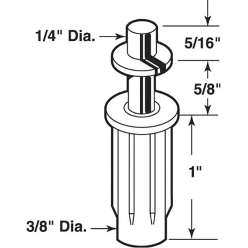 Prime-Line® 1" X 3/8" Plastic Bifold Door Top Pivot Pins - 2 Pack 2 Prime-Line® 1" X 3/8" Plastic Bifold Door Top Pivot Pins - 2 Pack - Image 2
