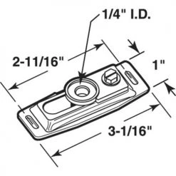 Prime-Line® 1/4" Inside Diameter Steel Bifold Door Bottom Pivot Bracket With Plastic Bushing -Prime-Line Sales Shop N 6711D