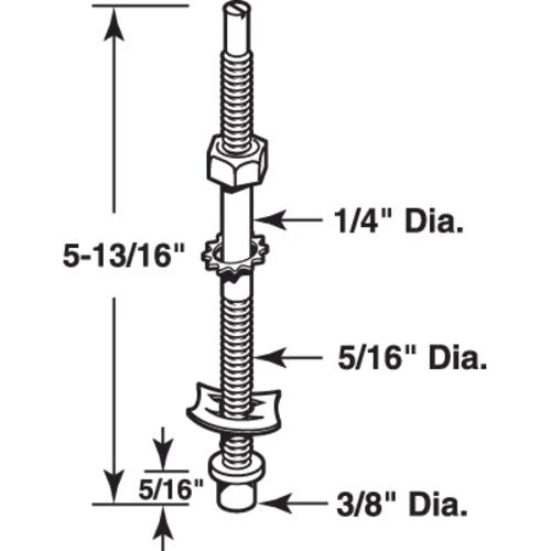 Prime-Line® 1/4" X 5-3/4" Steel Bifold Door Bottom Pivot Pin With Plastic Cap 2 Prime-Line® 1/4" X 5-3/4" Steel Bifold Door Bottom Pivot Pin With Plastic Cap - Image 2