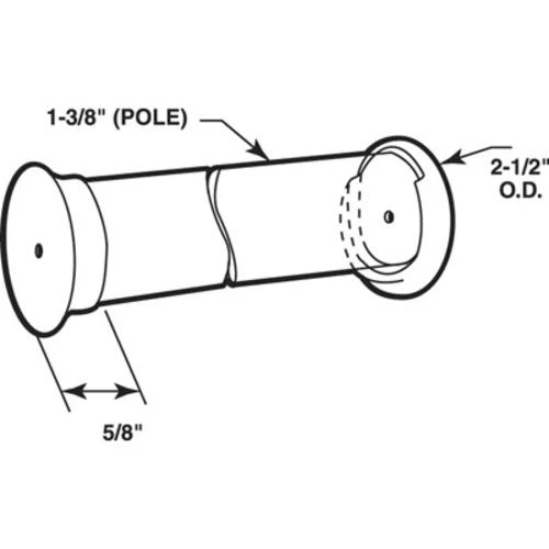 Prime-Line® Wood Pole Sockets For 1-3/8" Diameter Pole 2 Prime-Line® Wood Pole Sockets For 1-3/8" Diameter Pole - Image 2