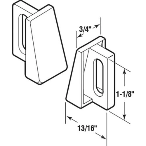 Prime-Line® Universal Fit Plastic Pocket Door Bottom Guides - 2 Pack 2 Prime-Line® Universal Fit Plastic Pocket Door Bottom Guides - 2 Pack - Image 2