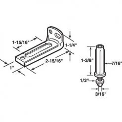 Prime-Line® 2-15/16" Adjustable Steel Bottom Pivot Bracket & Pin Kit -Prime-Line Sales Shop N 6992D