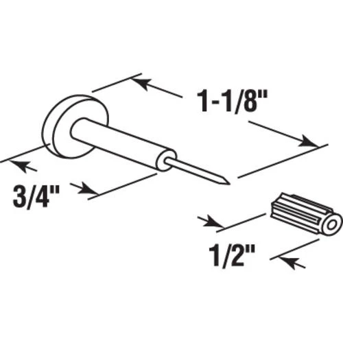 Prime-Line® 1-1/8" Steel Window Grid Retainer Pins And Clear Plastic Bushing Cups - 6-Pack 2 Prime-Line® 1-1/8" Steel Window Grid Retainer Pins And Clear Plastic Bushing Cups - 6-Pack - Image 2
