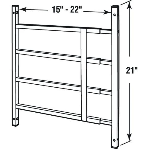Prime-Line Segal 15-3/4"-22"W X 21-1/4"H Black 4-Bar Fixed Window Safety Guard 2 Prime-Line Segal 15-3/4"-22"W X 21-1/4"H Black 4-Bar Fixed Window Safety Guard - Image 2