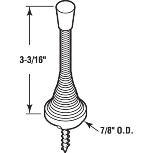 Prime-Line® 3-3/16" Polished Brass Spring Doorstop - 2-Pack 2 Prime-Line® 3-3/16" Polished Brass Spring Doorstop - 2-Pack - Image 2