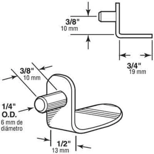 Prime-Line® 1/4" X 3/8" Nickel-Plated Angle Shelf Supports - 8 Pack 2 Prime-Line® 1/4" X 3/8" Nickel-Plated Angle Shelf Supports - 8 Pack - Image 2