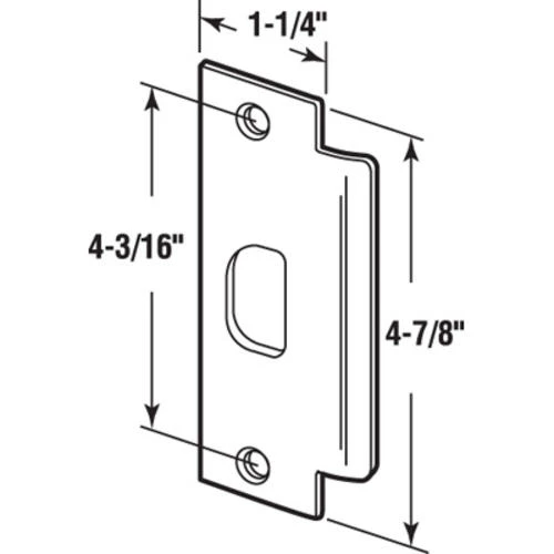 Prime-Line® 1-1/4" X 4-7/8" Stainless Steel Standard A.S.A. Commercial Entry Strike 2 Prime-Line® 1-1/4" X 4-7/8" Stainless Steel Standard A.S.A. Commercial Entry Strike - Image 2