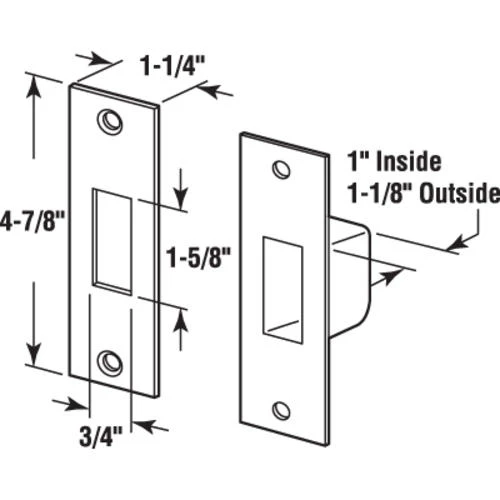 Prime-Line® 1-1/4" X 4-7/8" Brass-Plated Steel Armored Security Strike 2 Prime-Line® 1-1/4" X 4-7/8" Brass-Plated Steel Armored Security Strike - Image 2