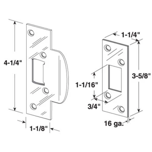 Prime-Line® Brass-Plated Steel Security Strike Kit - 2 Pack 2 Prime-Line® Brass-Plated Steel Security Strike Kit - 2 Pack - Image 2
