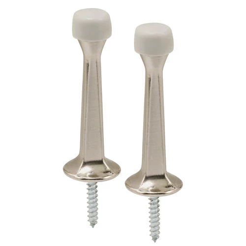 Prime-Line® 2-7/8" Satin Nickel Rigid Solid Zinc Doorstop - 2-Pack 1 Prime-Line® 2-7/8" Satin Nickel Rigid Solid Zinc Doorstop - 2-Pack