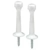 Prime-Line® 2-7/8" White Painted Rigid Solid Zinc Doorstop - 2-Pack
