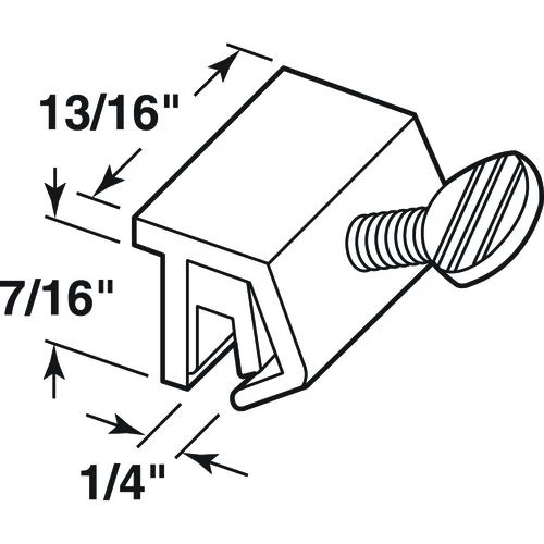 Prime-Line Defender Security® 13/16" Aluminum Economy Sliding Window Lock With Rubber Insert 2 Prime-Line Defender Security® 13/16" Aluminum Economy Sliding Window Lock With Rubber Insert - Image 2