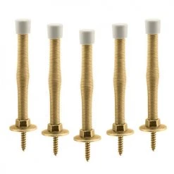Prime-Line® 3" Polished Brass Spring Doorstop - 5-Pack