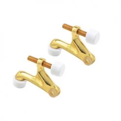 Prime-Line® 1-3/8" Polished Brass Cast Zinc Hinge Doorstop - 2-Pack