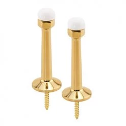 Prime-Line® Polished Brass 3-1/4" Rigid Door Doorstop - 2-Pack
