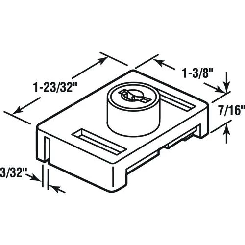 Prime-Line Defender Security® 1-23/32" White Keyed Sliding Window Lock 2 Prime-Line Defender Security® 1-23/32" White Keyed Sliding Window Lock - Image 2