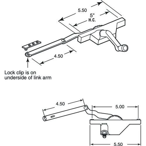 Prime-Line Truth Hardware® 4-1/2" Bronze Left Hand Dyad Casement Window Operator And Stud Bracket 2 Prime-Line Truth Hardware® 4-1/2" Bronze Left Hand Dyad Casement Window Operator And Stud Bracket - Image 2
